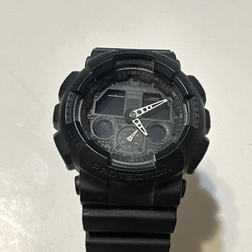New Without Tags Casio G-Shock GA100-1A2DR Men’s Black On Black Wrist Watch